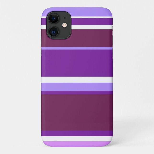 Capa Para iPhone 11 Listras tons de roxo (Verso)