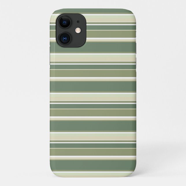 Capa Para iPhone 11 Listras verde oliva (Verso)