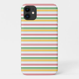 Capa Para iPhone 11 Listras verdes amarelas fofas