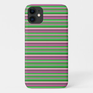 Capa Para iPhone 11 Listras verdes violeta fofas