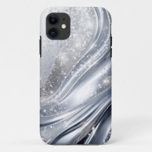 Lítima de prata de Platina na onda - Mala brilhant