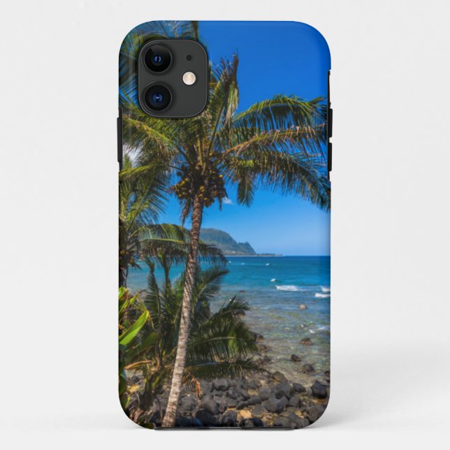 Capa Para iPhone 11 Litoral tropical (Verso)