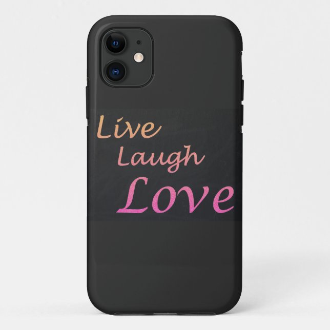 Capa Para iPhone 11 Live Laugh Love (Verso)
