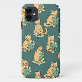 Capa Para iPhone 11 Livros De Leitura De Gatos