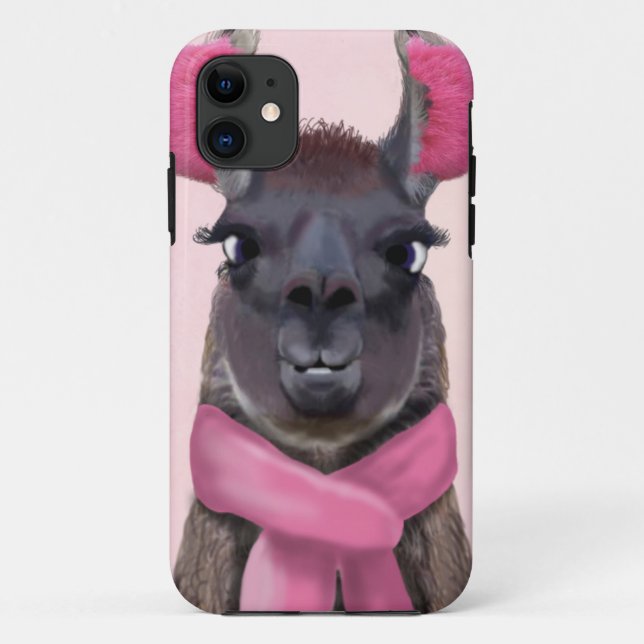 Capa Para iPhone 11 Llama Rosa (Verso)