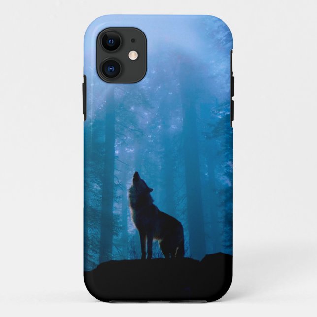 Capa Para iPhone 11 Lobo de Ouro na Natureza (Verso)