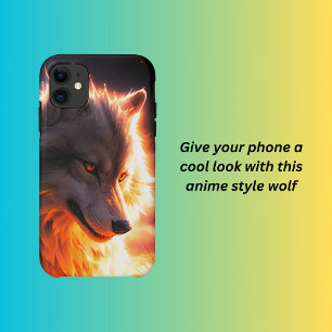 Capa Para iPhone 11 Lobo do estilo anime