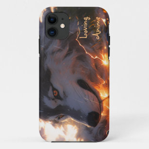 Capa Para iPhone 11 Lobo do estilo anime