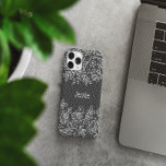 Capa Para iPhone 11 Local Faux Simples e Transparente Personalizado<br><div class="desc">Padrão de Lace Transparente Girly com Rosas capas de iphone Personalizada em QUALQUER COR DE FUNDO. **A cor de fundo é realmente transparente (ATUALMENTE EM PRETO) para que você possa alterá-la facilmente para qualquer cor que desejar: Clique no botão personalizá-la> Clique em Cor de Fundo Um menu de cores aparecerá,...</div>