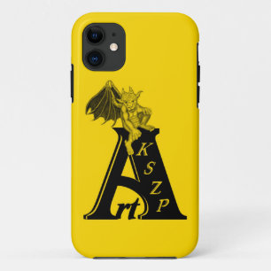 Capa Para iPhone 11 Logótipo ArtKSZP Design preto amarelo