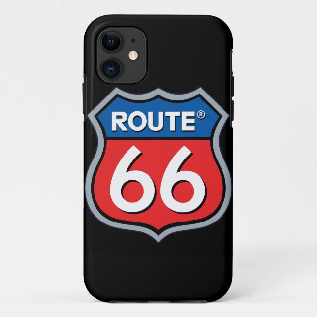 Capa Para iPhone 11 Logotipo da rota 66 (Verso)