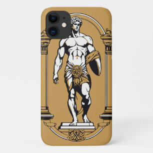 Capa Para iPhone 11 Logotipo de luxo - Mistura com Estátua Geométrica