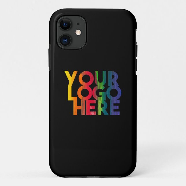 Capa Para iPhone 11 Logotipo preto simples para empresas (Verso)