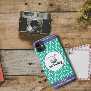 Capa Para iPhone 11 Londra Verde Padrão Retro Paddle Canoa Nome Person