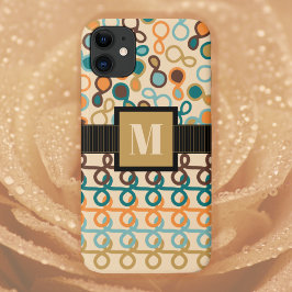 Capa Para iPhone 11 Loopy Lines with hybrid paisley in dark retro