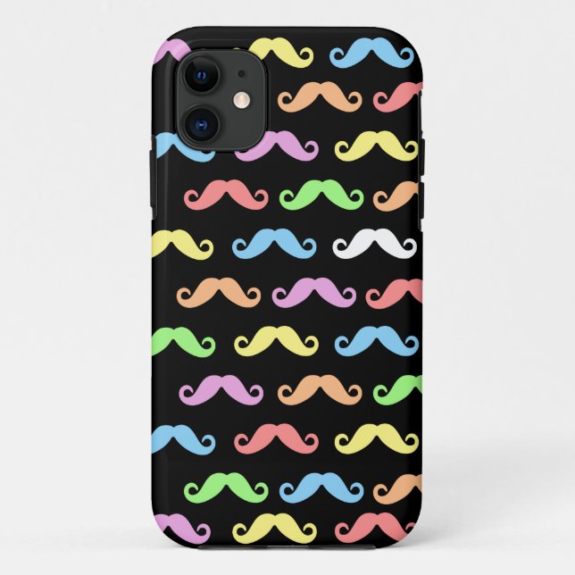 Capa Para iPhone 11 Lotes dos bigodes (preto) (Verso)