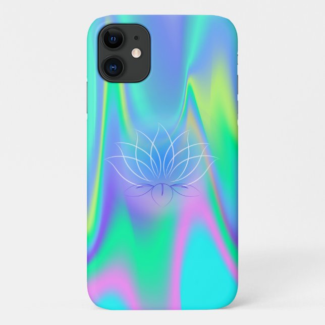 Capa Para iPhone 11 Lótus Elegante Holográfico (Verso)
