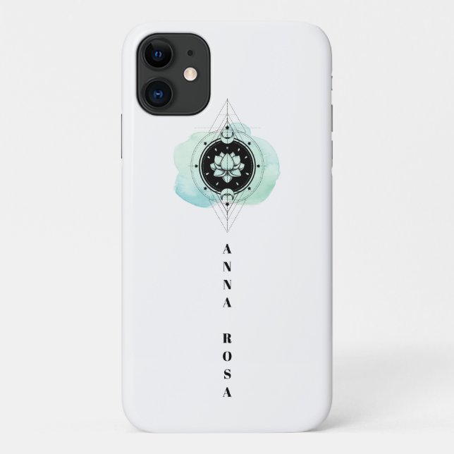 Capa Para iPhone 11 *~* Lotus Moon Stars - Símbolo Sagrado Iluminismo (Verso)