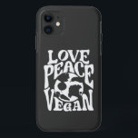 Capa Para iPhone 11 Love Peace Vegan Slogan Vegetarian Funny<br><div class="desc">Esta design é para vegetarianos movidos por plantas que sabem que animais são amigos, não comidas. Esta design de Vegan do Peace Love também está disponível em diferentes produtos, incluindo adesivos, canecas, t-shirts, capas de telefone, veja abaixo! Para comprar deste design, escolha seu produto favorito, clique em adicionar e fazer...</div>