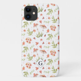 Capa Para iPhone 11 Lovely Little Ladybugs Floral | Monograma