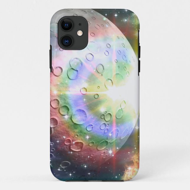 Capa Para iPhone 11 lua arco-íris (Verso)