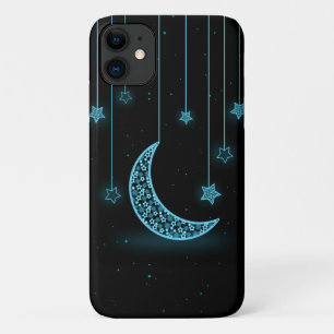 Capa Para iPhone 11 Lua e estrelas brilhantes noturnas