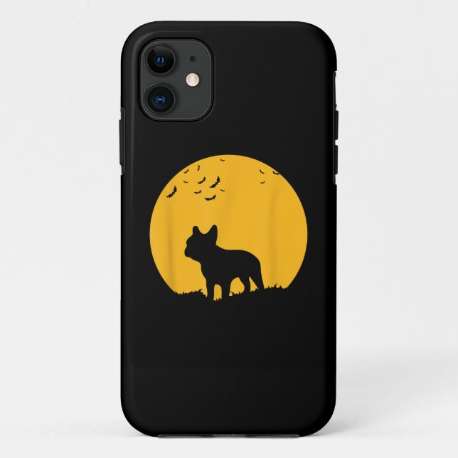 Capa Para iPhone 11 Lua Halloween Inspire Bulldog Francês Presente (Verso)