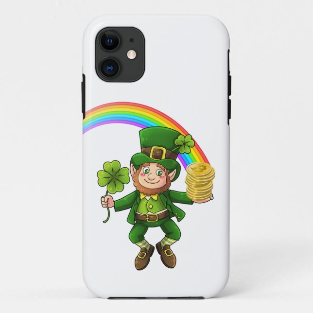 Capa Para iPhone 11 Lucky Bitmoney Rainbow Leprechaun (Verso)