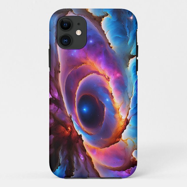 Capa Para iPhone 11 "Luminara" - Nebulosa e Galáxias (Verso)