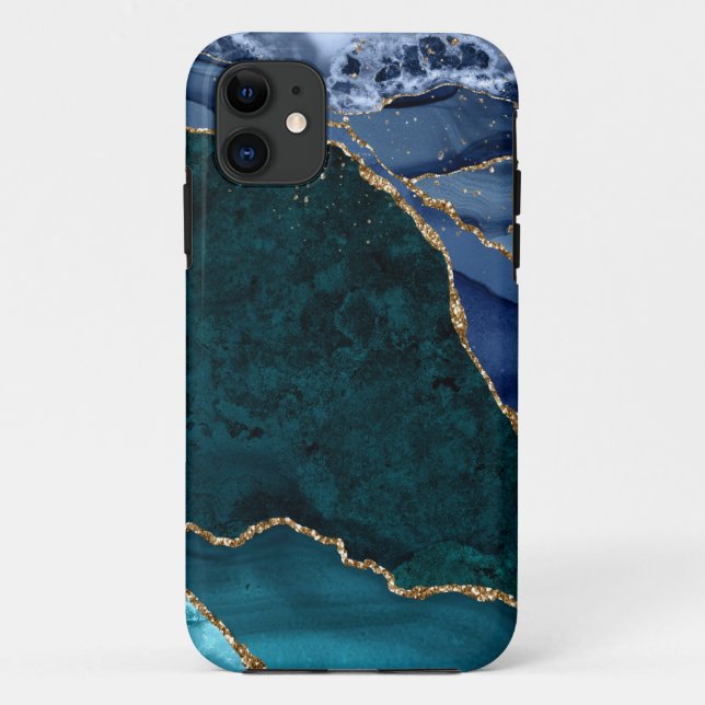 Capa Para iPhone 11 Lux Peacock Agate & Dourado (Verso)
