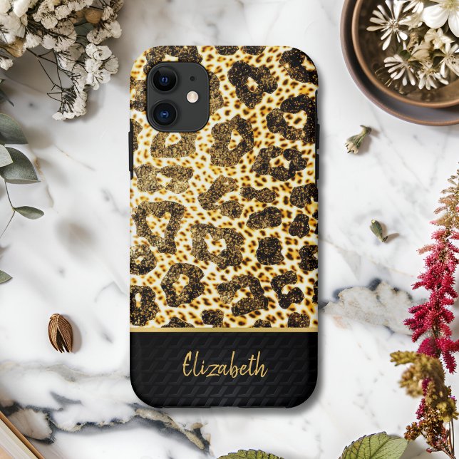 Capa Para iPhone 11 Luxury Golden Leopard Print – Stylish,Elegant  (Criador carregado)