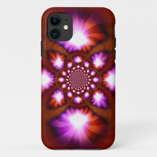 Capa Para iPhone 11 luz espiral abstrato fractal