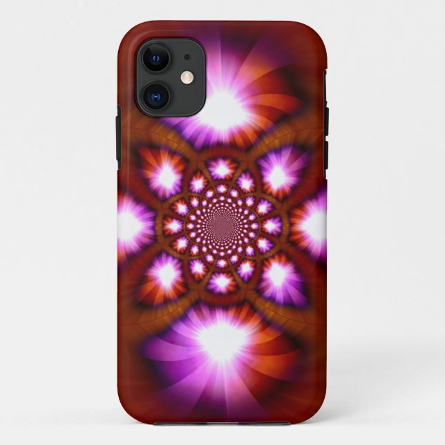 Capa Para iPhone 11 luz espiral abstrato fractal (Verso)