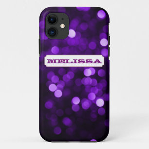 Capa Para iPhone 11 Luzes brilhantes roxas