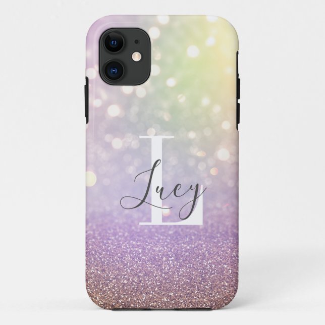 Capa Para iPhone 11 Luzes de anzol coloridas (Verso)