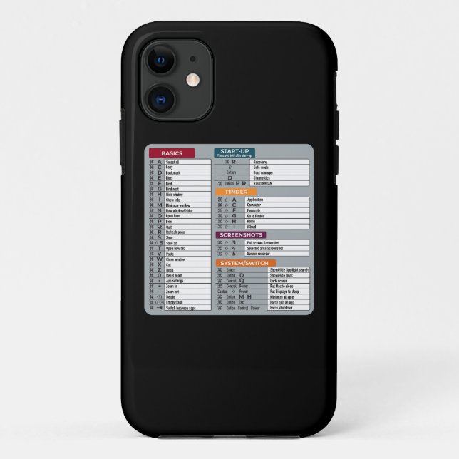 Capa Para iPhone 11 mac de atalho macos laptop tecnologia geek (Verso)