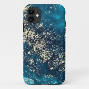 Capa Para iPhone 11 Maçã dura de Mármore azul-brilhante