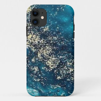 Capa Para iPhone 11 Maçã dura de Mármore azul-brilhante