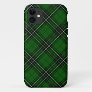 Capa Para iPhone 11 MacLean Tartan Verde e Xadrez Preta
