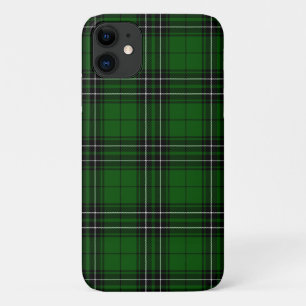 Capa Para iPhone 11 MacLean Tartan Verde e Xadrez Preta