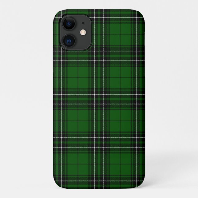 Capa Para iPhone 11 MacLean Tartan Verde e Xadrez Preta (Verso)