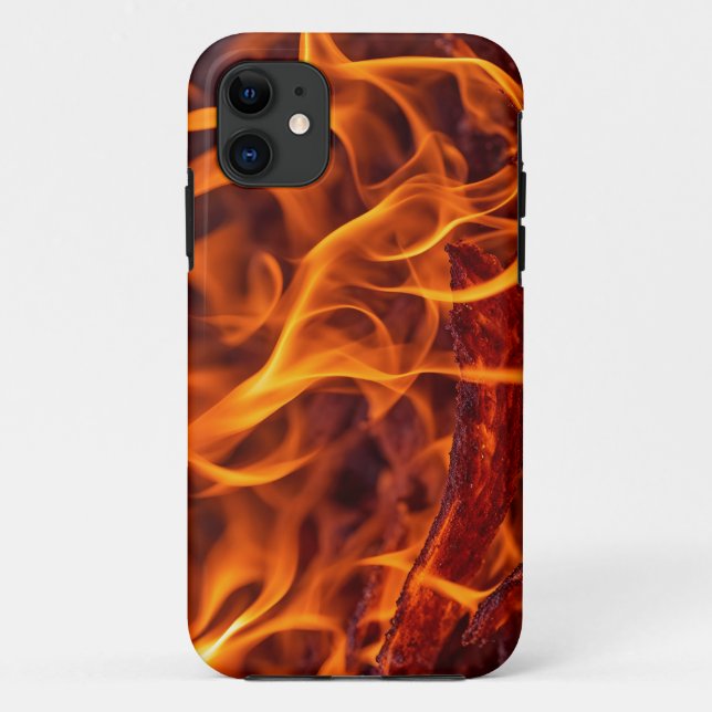 Capa Para iPhone 11 Macro de chama de incêndio (Verso)