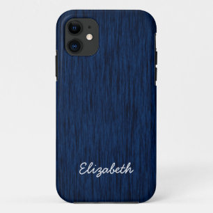 Capa Para iPhone 11 Madeira azul escura fabulosa