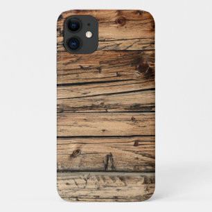 Capa Para iPhone 11 Madeira de carvalho rústico com penas