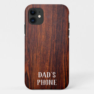 Capa Para iPhone 11 Madeira de mogno escuro melhor pai do mundo