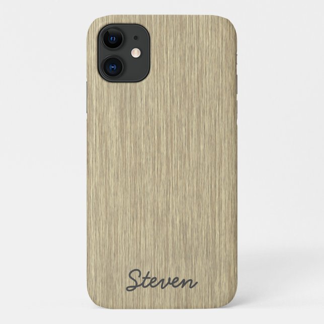 Capa Para iPhone 11 Madeira Envelhecida Grainada Personalizada (Verso)