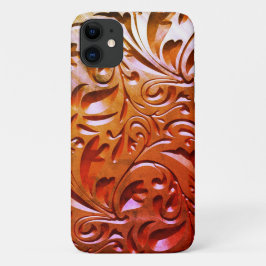 Capa Para iPhone 11 Madeira esculpida de grão de madeira parece elegan