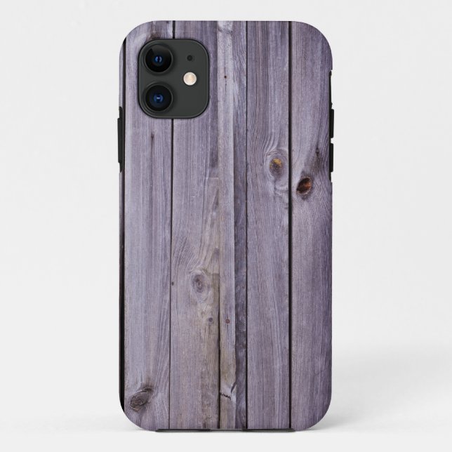 Capa Para iPhone 11 Madeira púrpura desbotada (Verso)