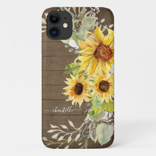 Capa Para iPhone 11 Madeira Rústica Campo Cólvora Cósmica Floral
