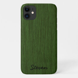 Capa Para iPhone 11 Madeira verde granulada personalizada